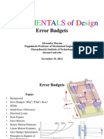 Precision Machine Design Error Budget