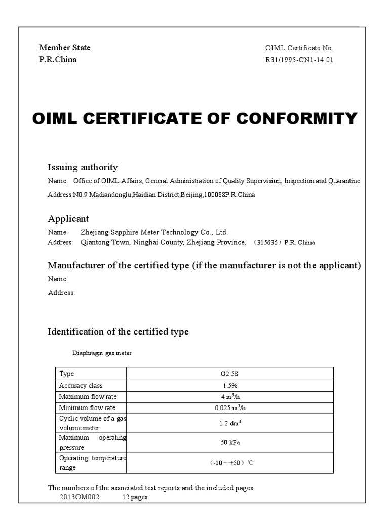 OIML R31:1995 - Sapphire | PDF | Science | Technology (General)