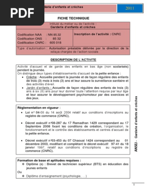 Garderie D Enfants Et Creche Fiche Pdf Pdf Garde D Enfants