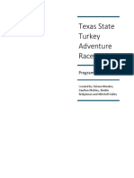 Texas State Turkey Adventure Race: Program Plan
