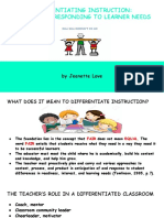 differentiating instruction- proactively responding to learner needs