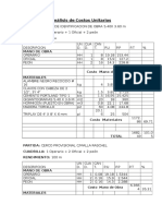 Análisis de Costos Unitarios