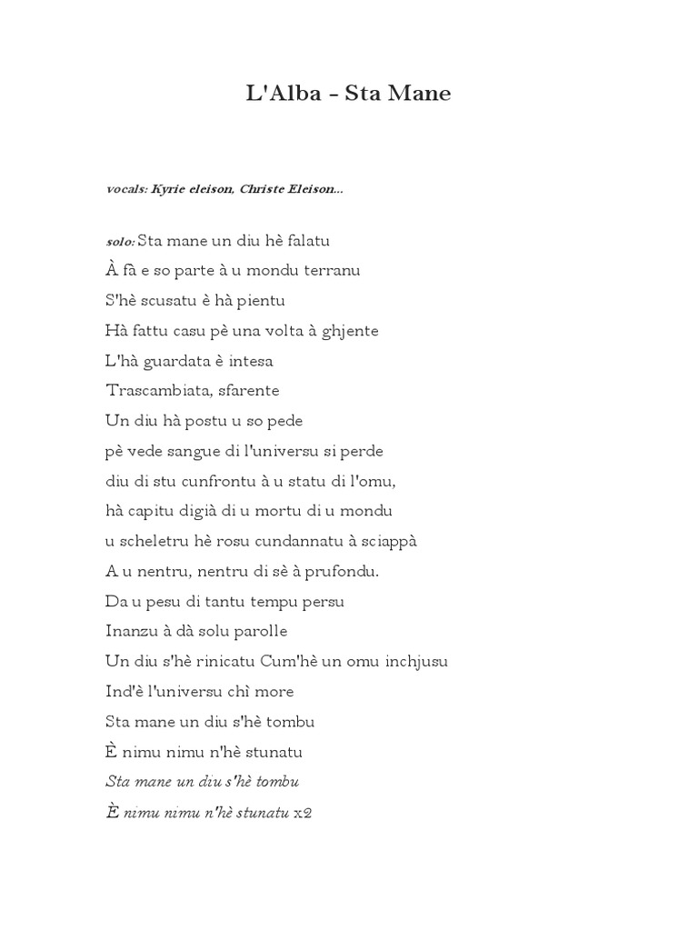 L Alba Sta Mane Pdf