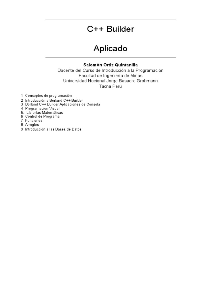Introducción a C++ Builder | PDF | Objeto (informática) | Ingeniería ...