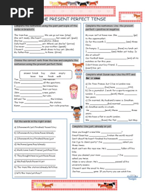 The Present Perfect Tense Pdf Perfect Grammar Languages