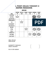 Jadwal Piket Kelas Tingkat II Akper Takasima