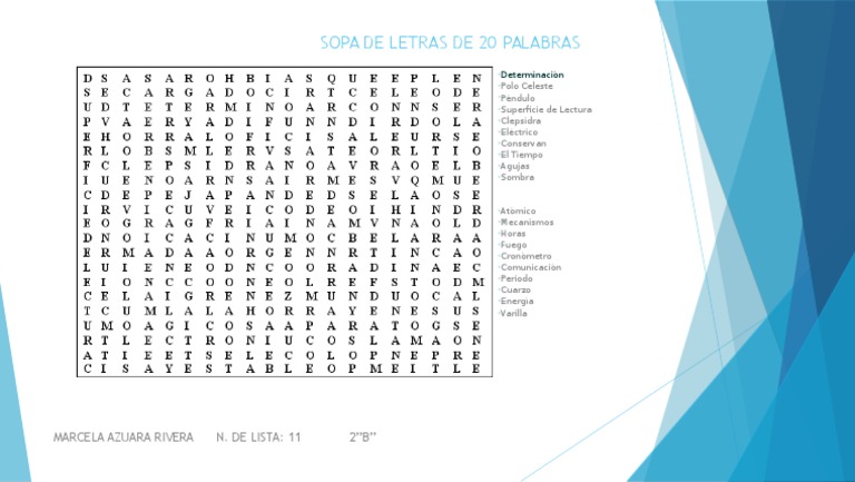 Sopa de Letras de 20 Palabras