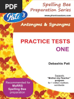 Download Antonyms Synonyms  Practice Tests ONE - Prepare for MaRRS Spelling Bee competition exam   Free Download  by Debashis Pati SN345582326 doc pdf