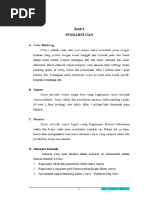 Makalah Unsur Intrinsik Dan Ekstrinsik Cerpen 2 Doc