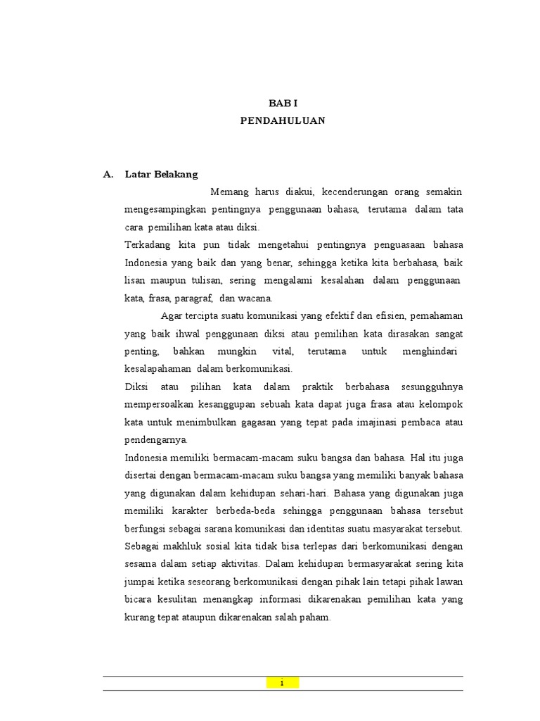 Makalah Bahasa Indonesia Diksi Doc