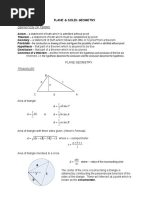 Plane and Solid Geometry Formulas | Triangle | Circle