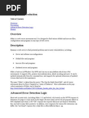 Manual Nikto | PDF | Hypertext Transfer Protocol | Web Server