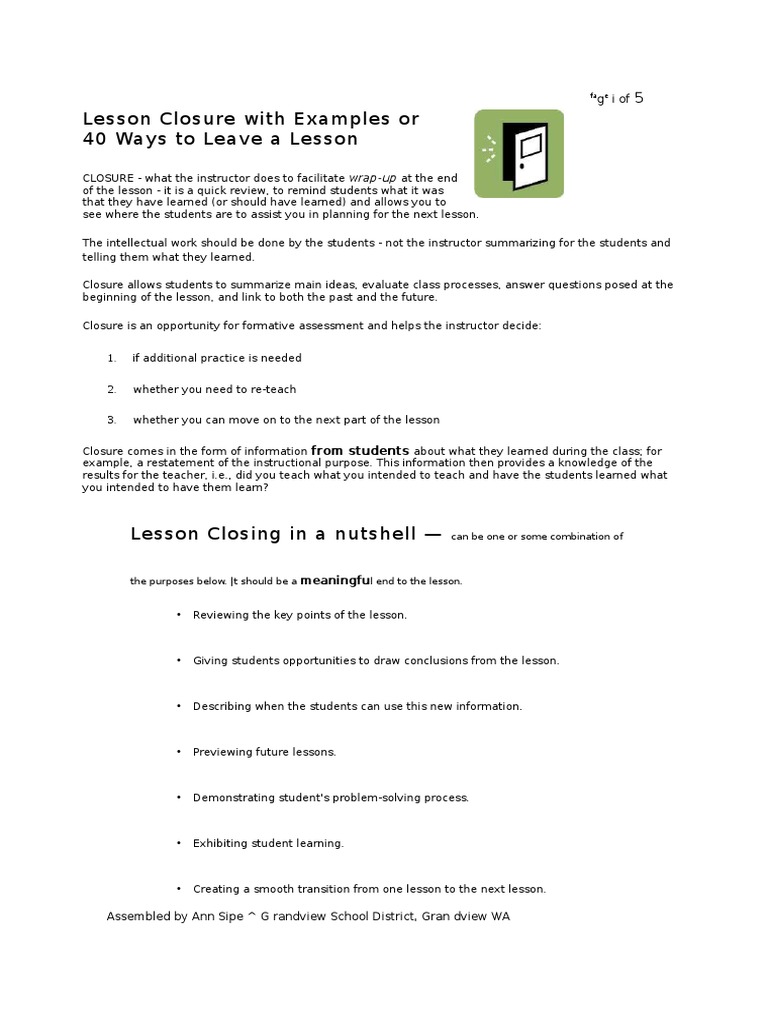 40 Ways To Leave A Lesson | PDF | Question | Psychological Concepts