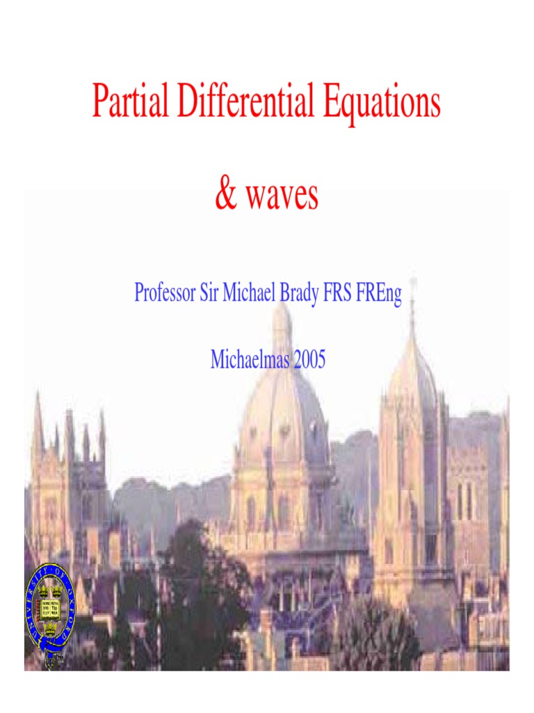 Partial Differential Equations - Waves | PDF | Partial Differential ...