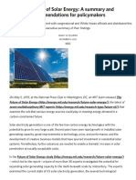 The Future of Solar Energy - A Summary and Recommendations For Policymakers - MIT Energy Initiative