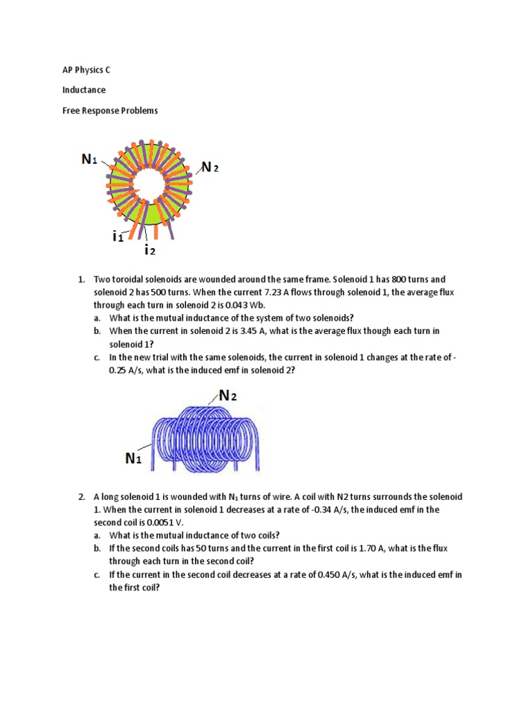 AP Physics C Inductance Problems | PDF | Inductor | Inductance