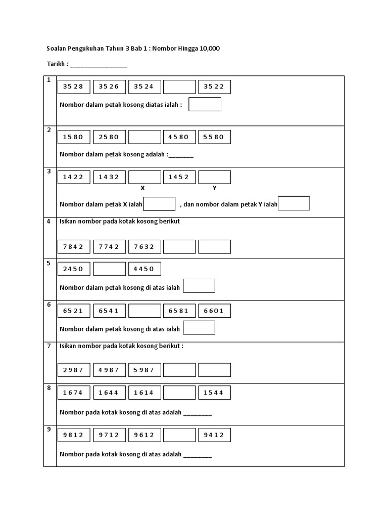 Latih Tubi Soalan Latihan Matematik Tahun 3 Cuti Bulan Mac 2 PDF  PDF