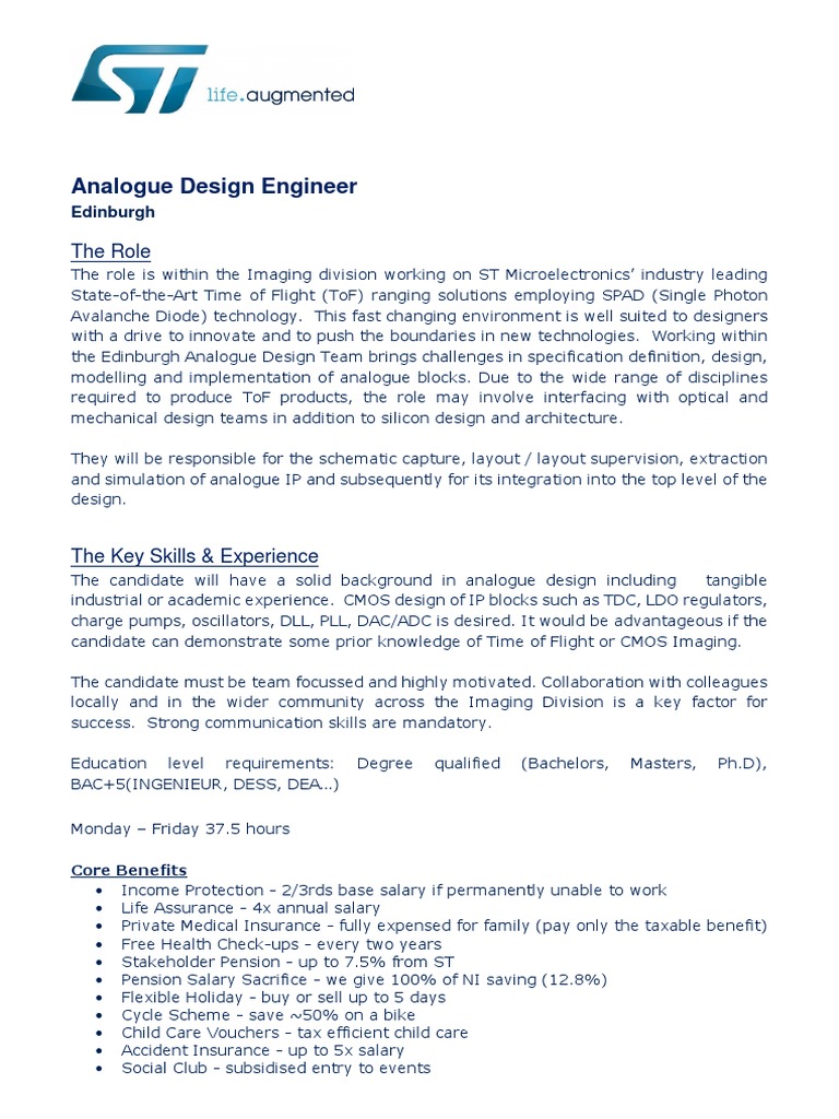 Edinburgh Analogue Design Engineer Role | PDF