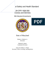 Occupational Safety and Health Standard for Cranes and Derricks with Maryland Amendments