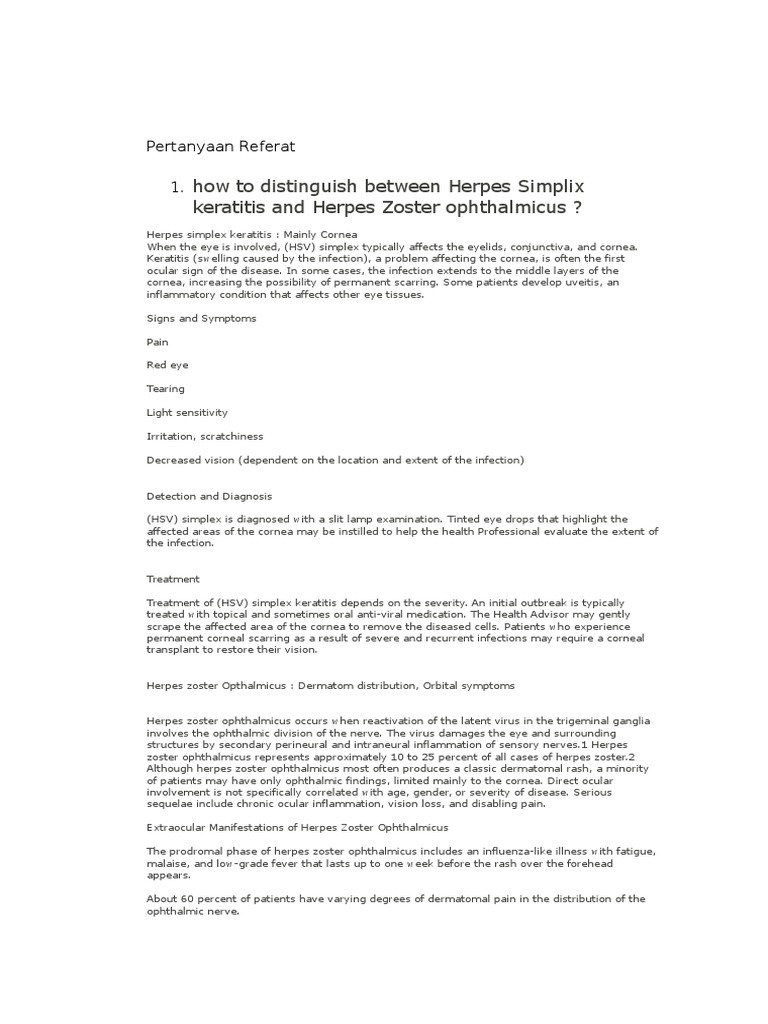 Pertanyaan Referat Herpes Simplex Human Eye