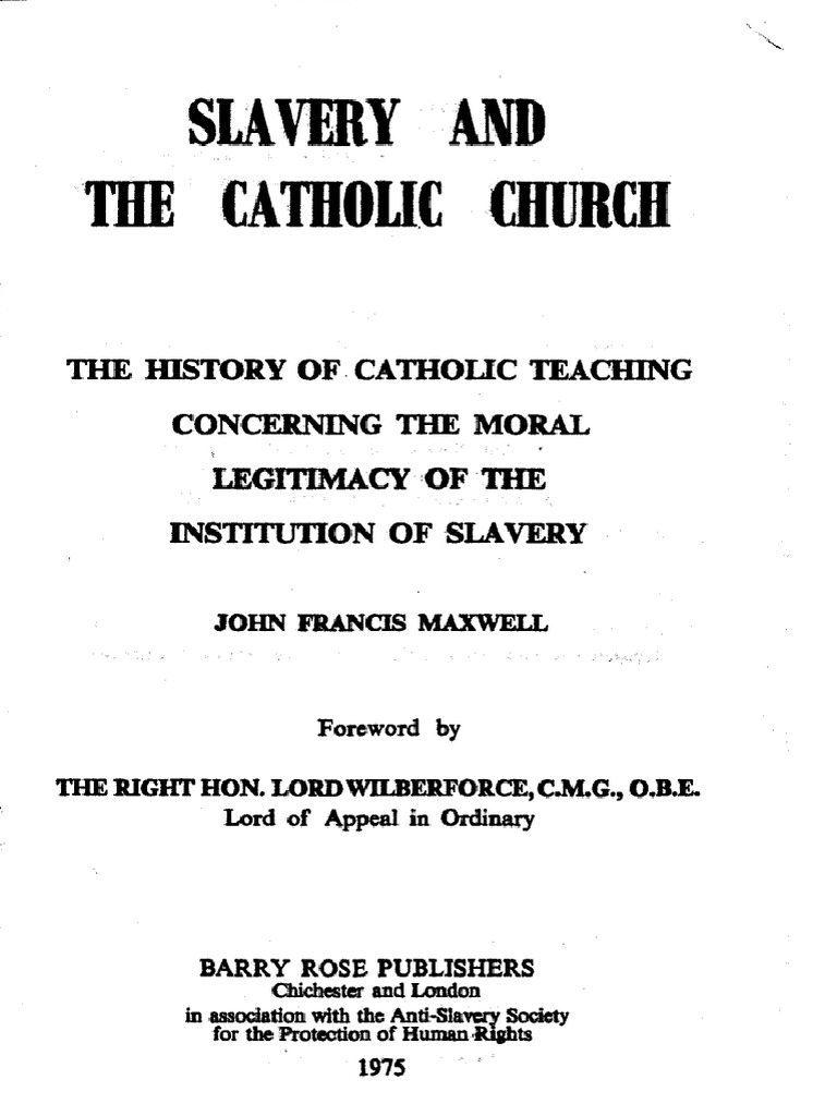 Slavery and The Catholic Church PDF Catholic Church Slavery photo