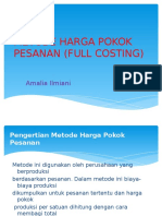 Metode Harga Pokok Pesanan Full Costing Praktek Manufaktur