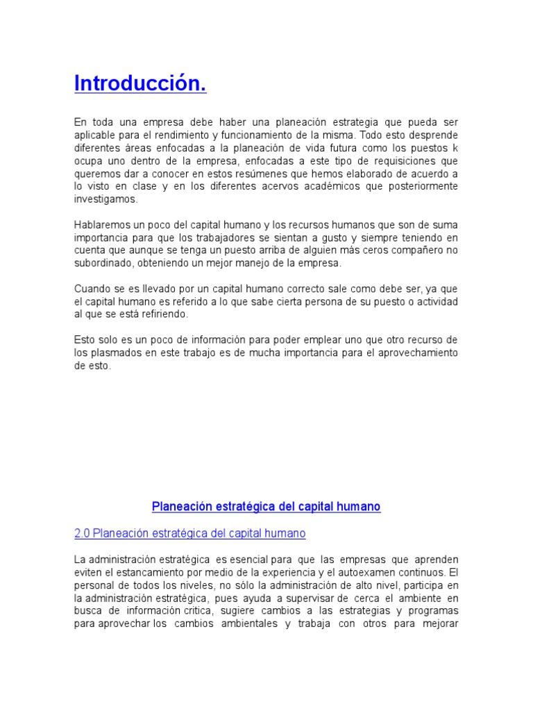 Planeación estratégica del capital humano: análisis y etapas del