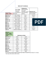 Morningandafternoondutyschedule