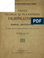 Fraţii George Şi Alexandru Hurmuzachi Şi Ziarul Bucovina