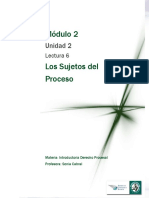 DERECHO PROCESAL 1 Lectura 6 - Los Sujetos Del Proceso