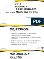 Conocimiento y Medidas Preliminares de Una Máquina de c.c.