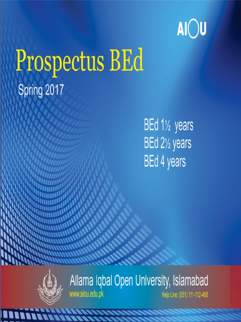 BEd, Spring 2017 PDF Course Credit Postgraduate Education