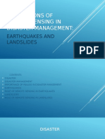 Applications of Remote Sensing in Disaster Management Earthquakes and Land Slides