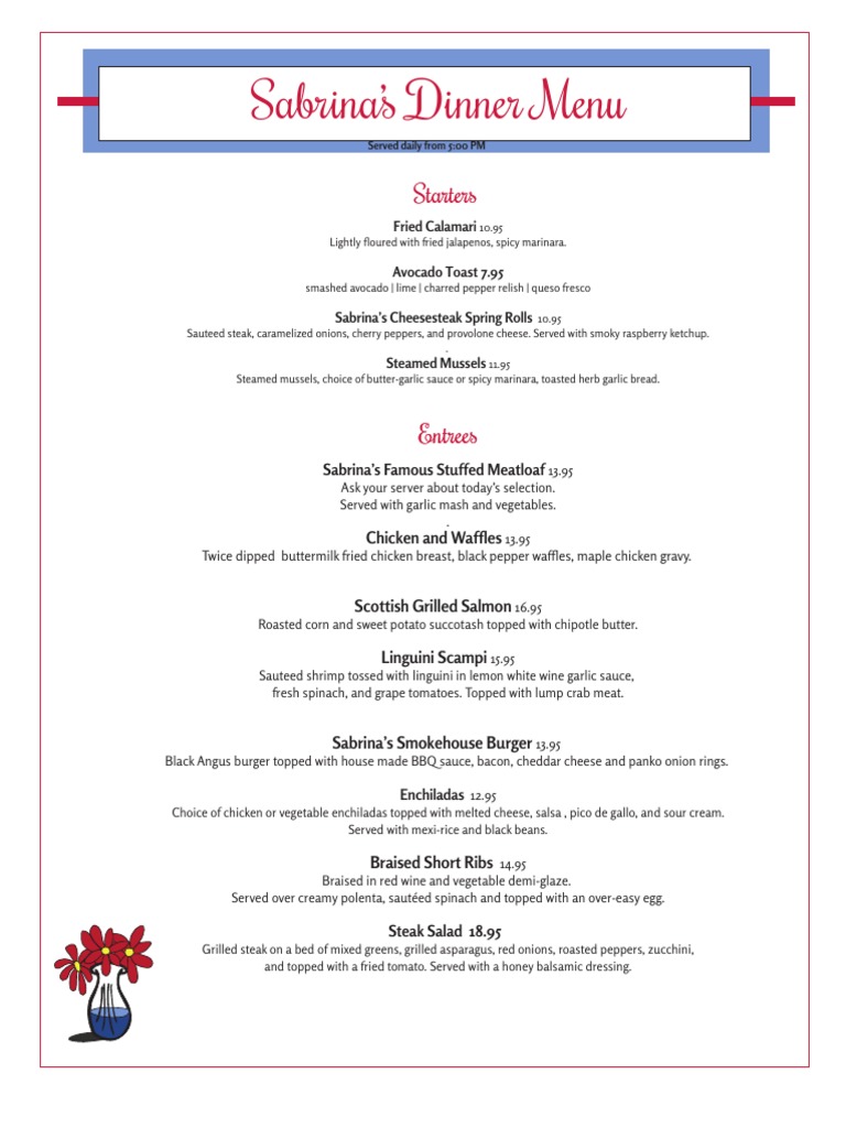 Sabrinas Dinner 411 PDF | PDF