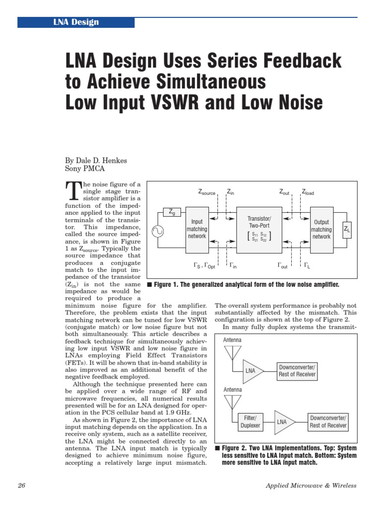 Low Power LNA Design Techniques | PDF | Field Effect Transistor | Amplifier
