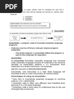 Assembler Compiler Interpreter