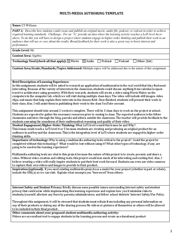 Multimedia Project for Algebra Students | PDF | Multimedia | Podcast