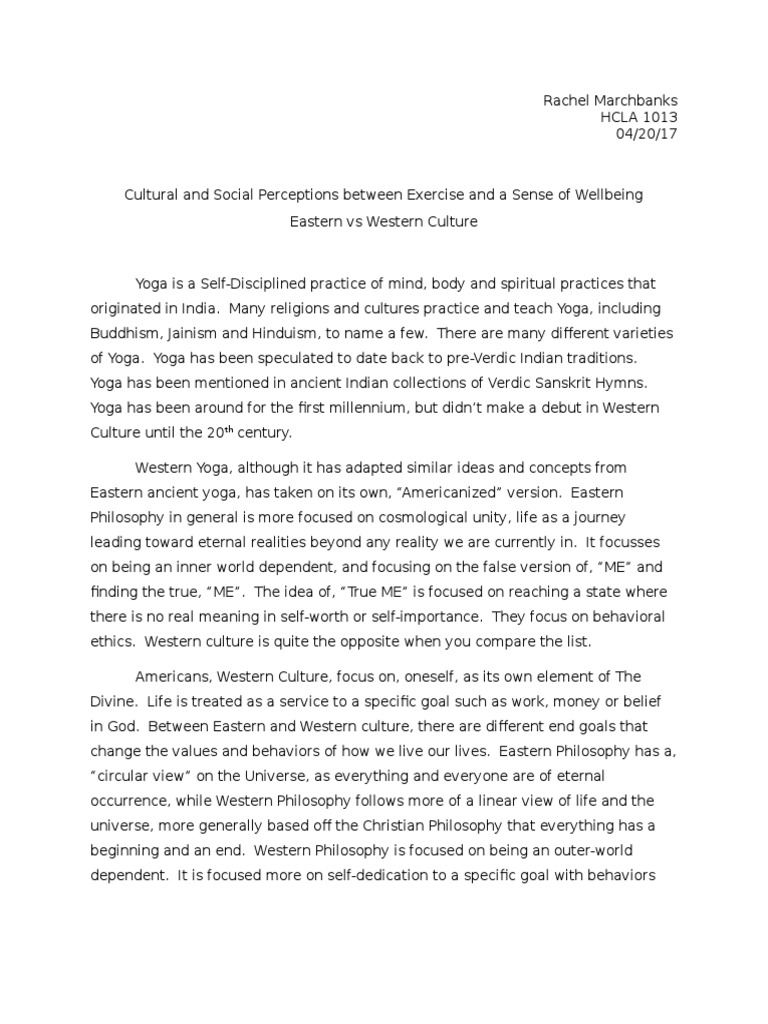 Eastern Vs Western Culture Pdf Yoga Eastern Philosophy