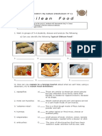 Chilean Food Worksheet