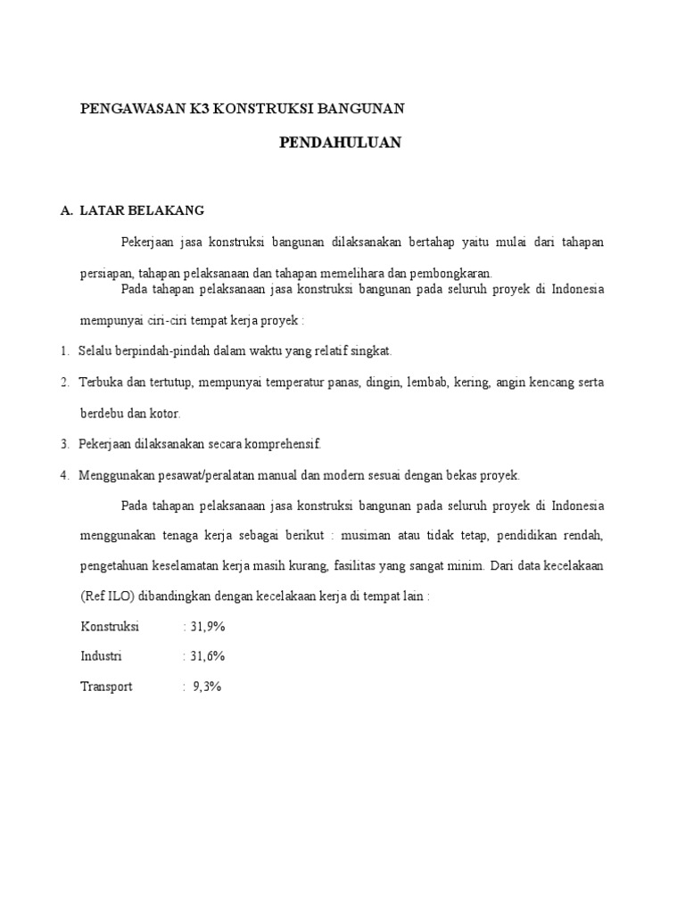 Pengawasan K3 Konstruksi Bangunan