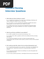 Nursing Interview Questions