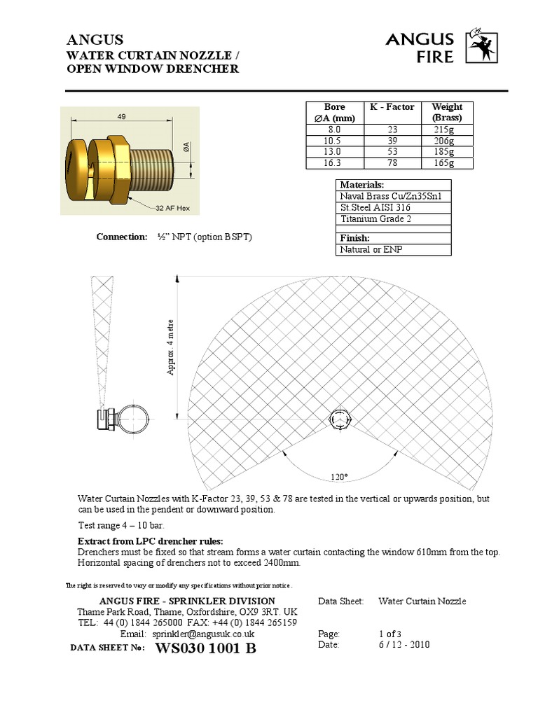 Water Curtain Nozzle PDF Nozzle Mechanical Engineering