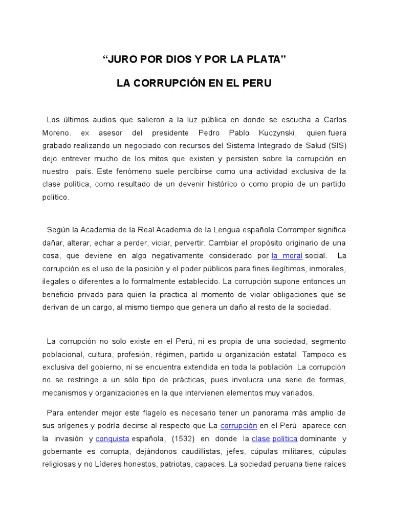 Articulo de Opinion La Corrupcion | PDF | Corrupción política | Democracia