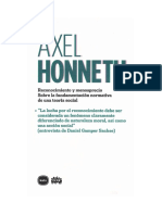 Honneth, Axel - Reconocimiento Menosprecio PDF