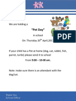 Pet Day Notice