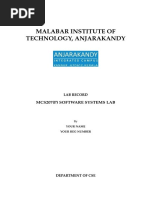 Malabar Institute of Technology, Anjarakandy: Mcs207 (P) Software Systems Lab