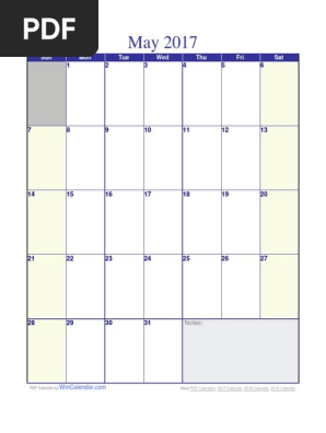 May 2017 Calendar