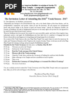 The Invitation Letter of Attending The 2641th Vesak Season - Edit