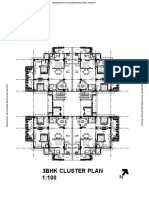 3Bhk Cluster Plan 1:100: Produced by An Autodesk Educational Product