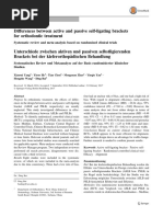 Differences Between Active and Passive Self-Ligating Brackets For Orthodontic Treatment